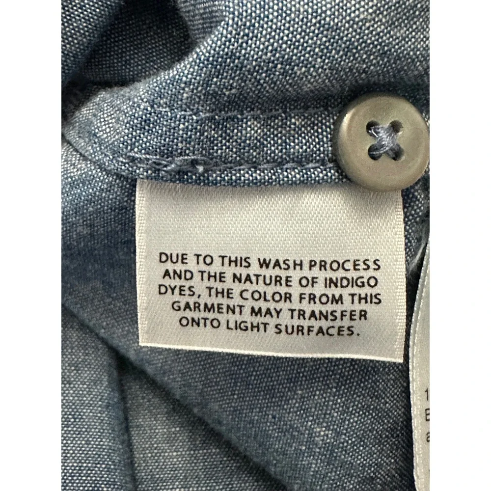 J. Crew Womens Ruffle Collar Chambray Shirt Blue Classic Fit Size 8 NEW!